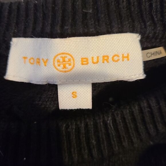 Tory Burch Black Basket Knit Sweater S - Picture 7 of 8